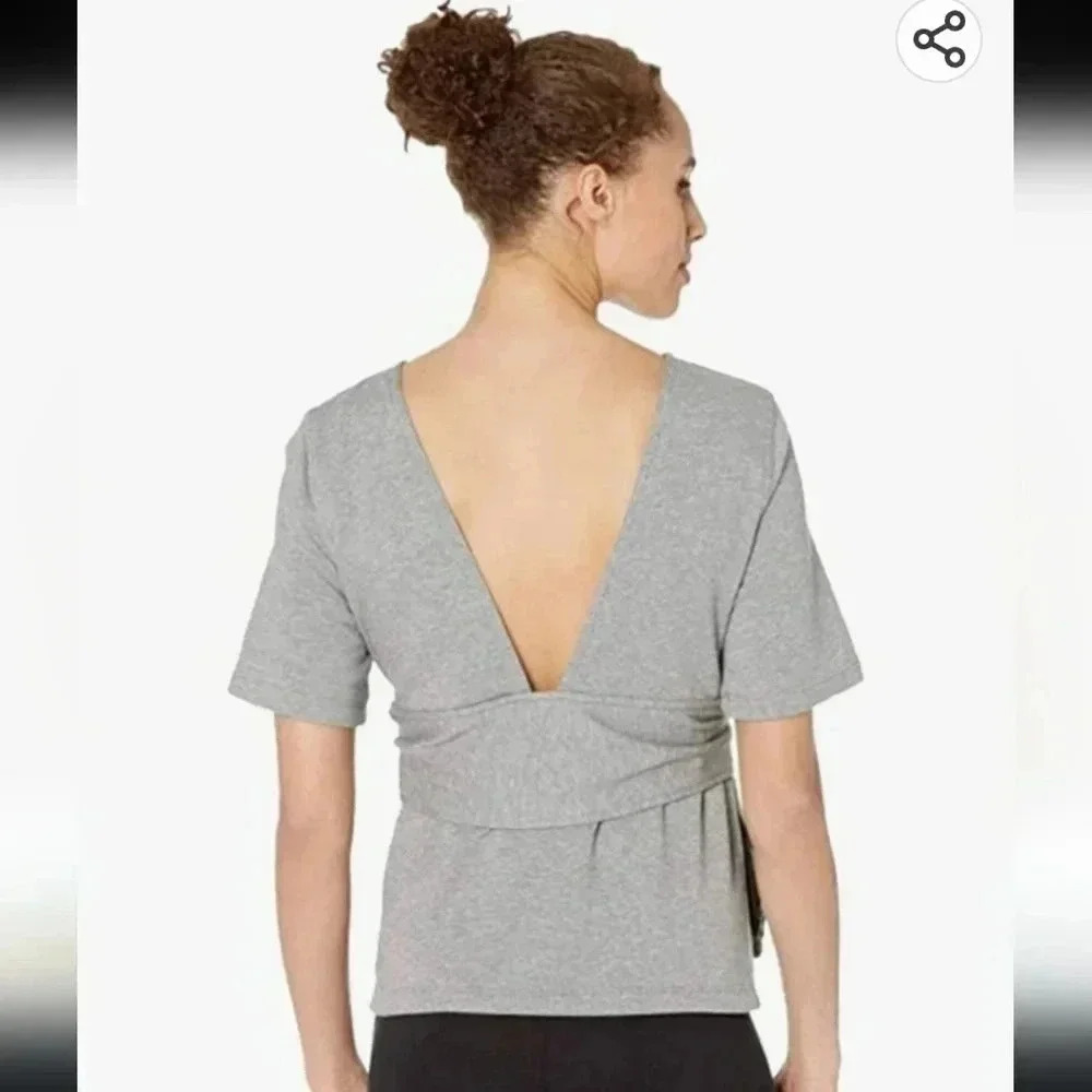 Nike Studio Yoga Training Top Short Sleeve Tie Front Pullover(XS)